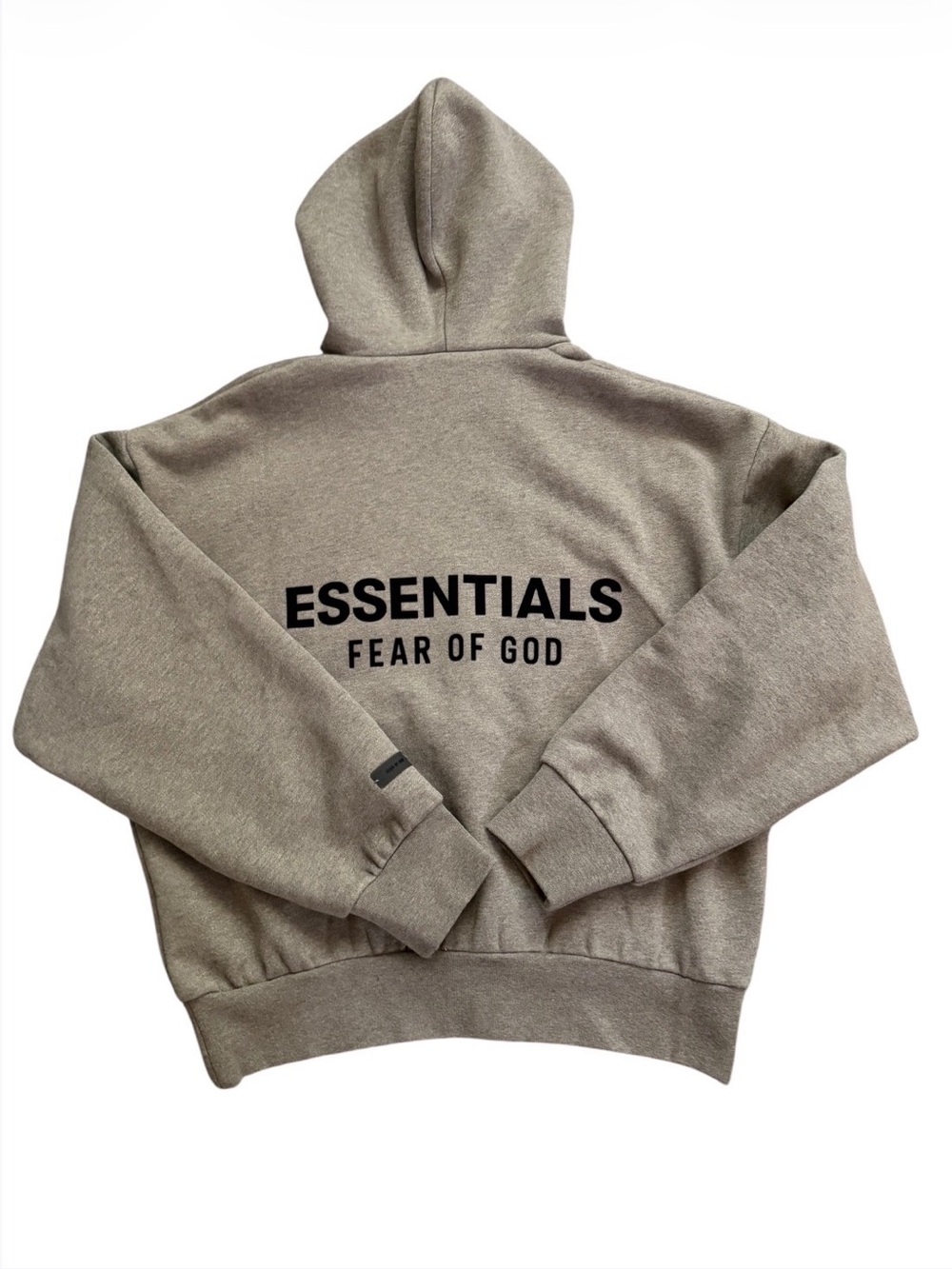 Fear of God ESSENTIALS Taupe Pullover Hoodie with Black Logo